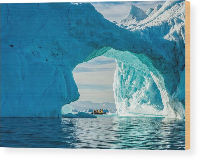 Iceberg Wood Print featuring the photograph Iceberg Arch - Greenland Travel Photograph by Duane Miller