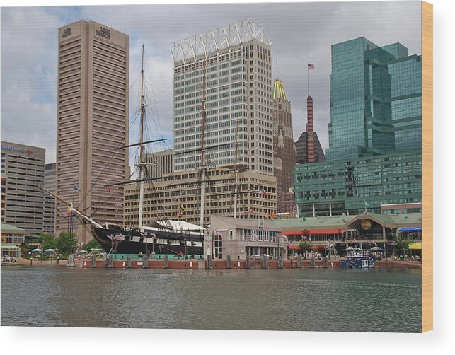 Buildings Wood Print featuring the photograph Inner Harbor 3508 by Guy Whiteley