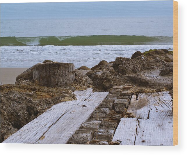 Waves Wood Print featuring the photograph Intersecting Force by Francis Trudeau