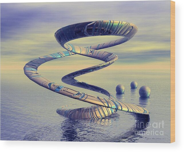 Surrealism Wood Print featuring the digital art Into life - Surrealism by Sipo Liimatainen