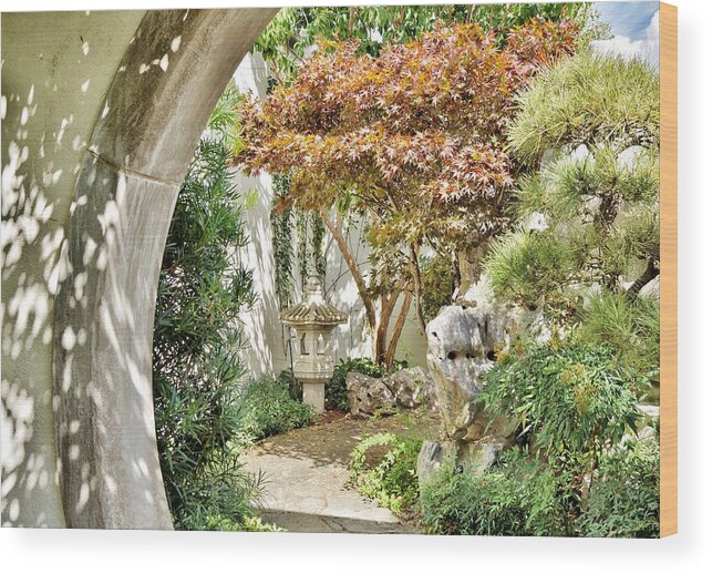 Japanese Garden Wood Print featuring the photograph Japanese Garden by Jean Goodwin Brooks