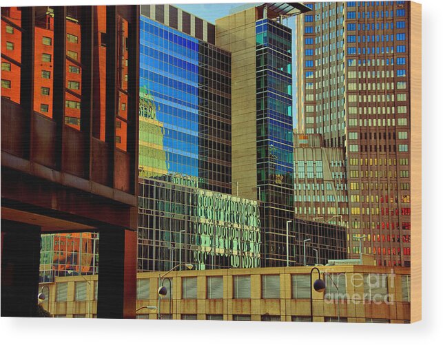 Building Wood Print featuring the photograph Juxtaposition of Pittsburgh Buildings by Amy Cicconi