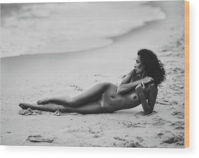 Fine Art Nude Wood Print featuring the photograph Katrin And The Sea by Zachar Rise