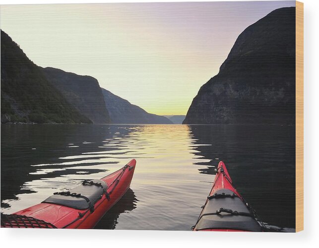 Scenics Wood Print featuring the photograph Kayak In Norway by Sjo