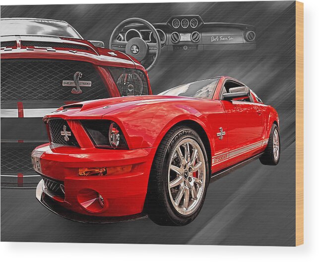 Shelby Mustang Wood Print featuring the photograph King of the Road by Gill Billington