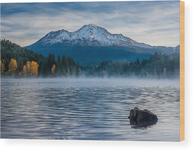 Mount Shasta Wood Print featuring the photograph Lake Siskiyou Morning by Greg Nyquist