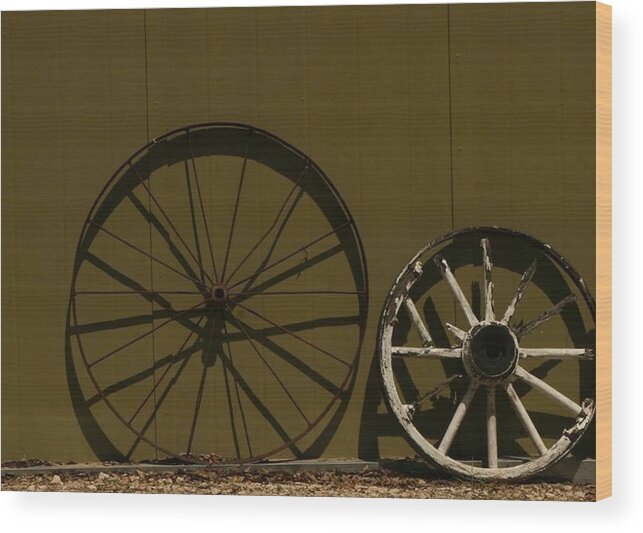 Wheels Wood Print featuring the photograph Lean Two Retirement by John Glass