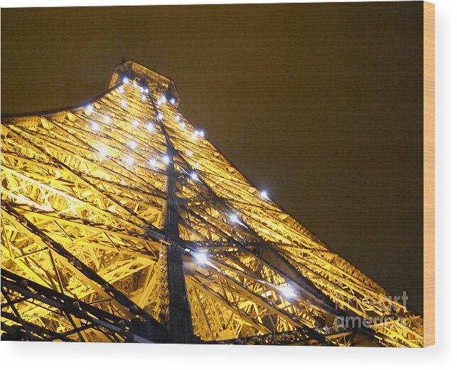 Eiffel Tower Wood Print featuring the photograph Les Etoiles d'Eiffel by Beth Saffer