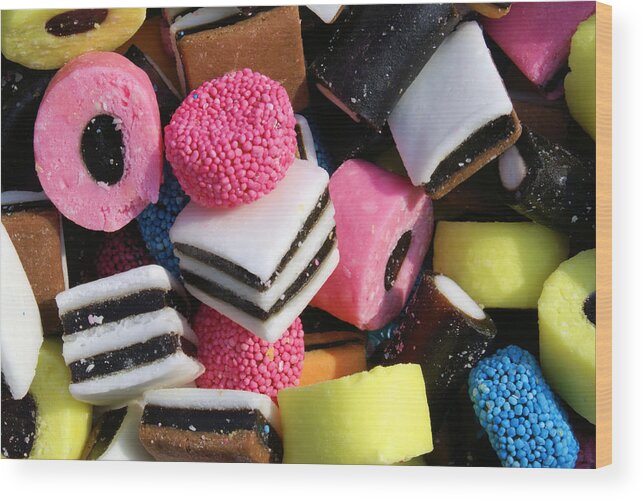 Candy Wood Print featuring the photograph Licorice Allsorts 791 by Ron Harpham