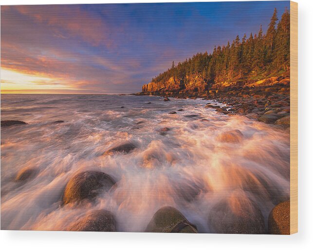 Otter Cliffs Wood Print featuring the photograph Light Surge by Joseph Rossbach