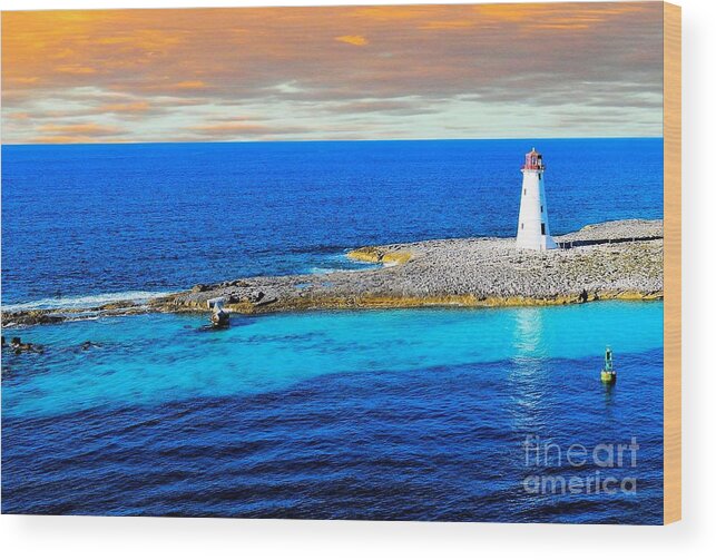 Lighthouse Wood Print featuring the photograph Lighthouse on Paradise Island by Janette Boyd