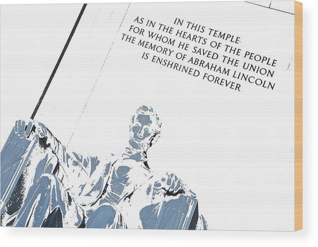 Washington Wood Print featuring the photograph Lincoln in Shades of Grey by Kenny Glover