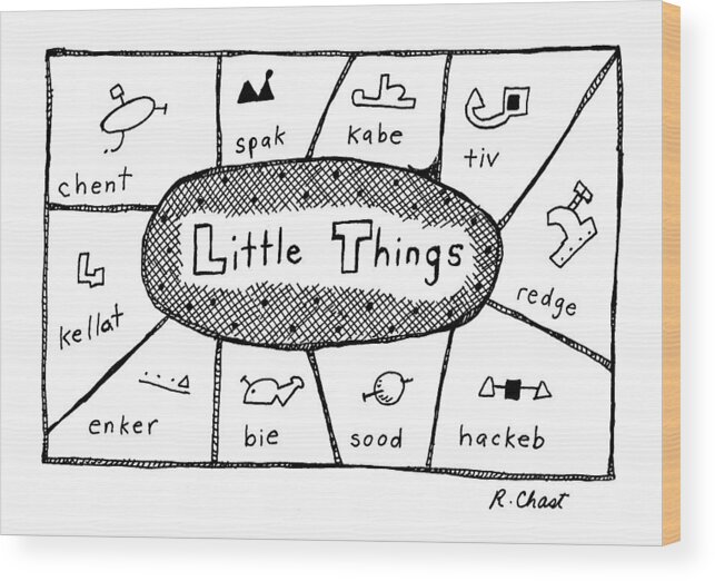 'little Things'
(a Collection Of Small Objects Wood Print featuring the drawing 'little Things' by Roz Chast