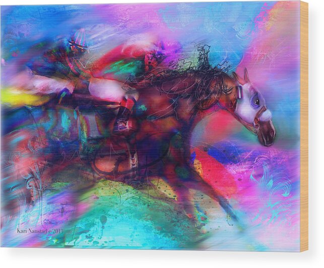 Thoroughbreds Wood Print featuring the digital art Locommotion by Kari Nanstad