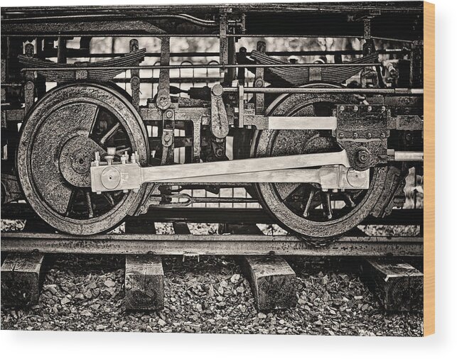 Locomotive Wood Print featuring the photograph Locomotion BW by Heather Applegate