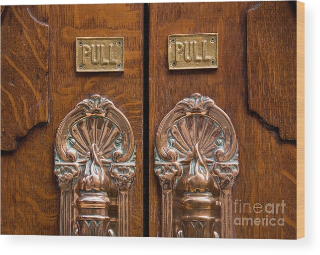 London Wood Print featuring the photograph London Coliseum Doors 02 by Rick Piper Photography