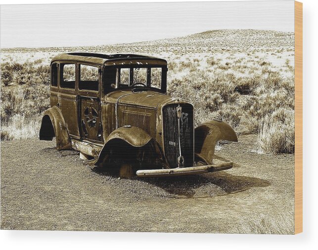 Car Wood Print featuring the photograph Lonely and abandoned by Barbara Zahno