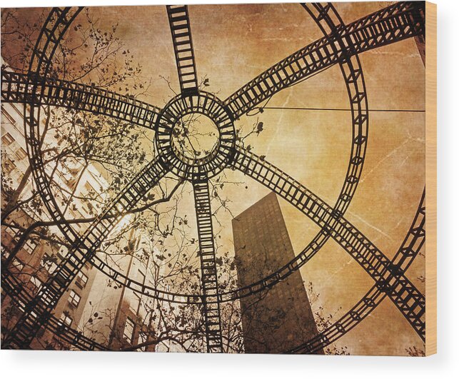 Urban Wood Print featuring the photograph Look Up at the City by Deborah Smith