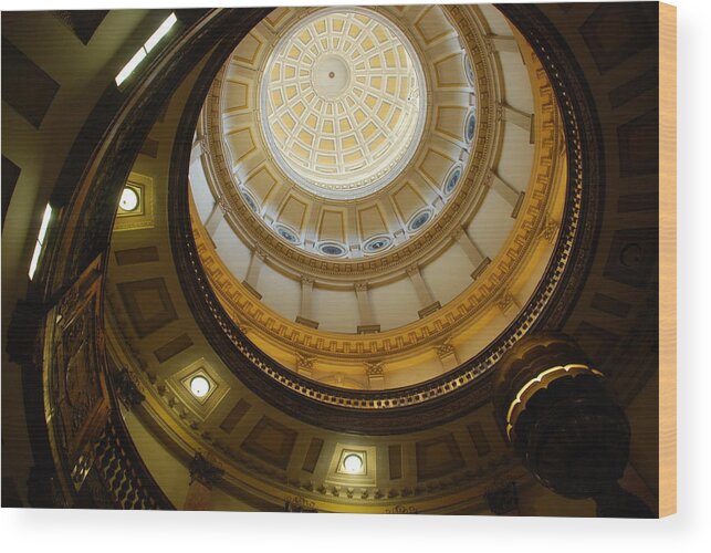 Capitol Wood Print featuring the photograph Looking up the Capitol Dome - Denver by Dany Lison