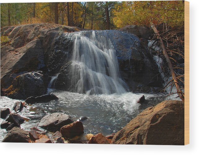 Lundy Wood Print featuring the photograph Lundy Creek Cascades by Lynn Bauer