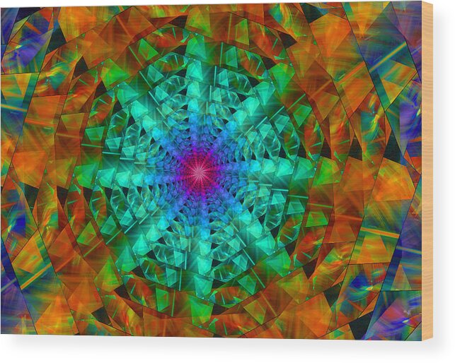 Celtic Digital Art Wood Print featuring the digital art Mandala by Ester McGuire