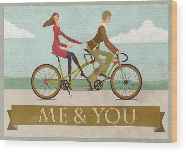 Bike Wood Print featuring the digital art Me and You Bike by Andy Scullion