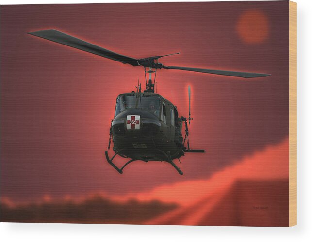 Dust Off Wood Print featuring the photograph Medevac the Sound of Hope by Thomas Woolworth
