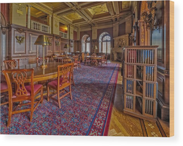 Library Of Congress Wood Print featuring the photograph Members Room Library Of Congress by Susan Candelario