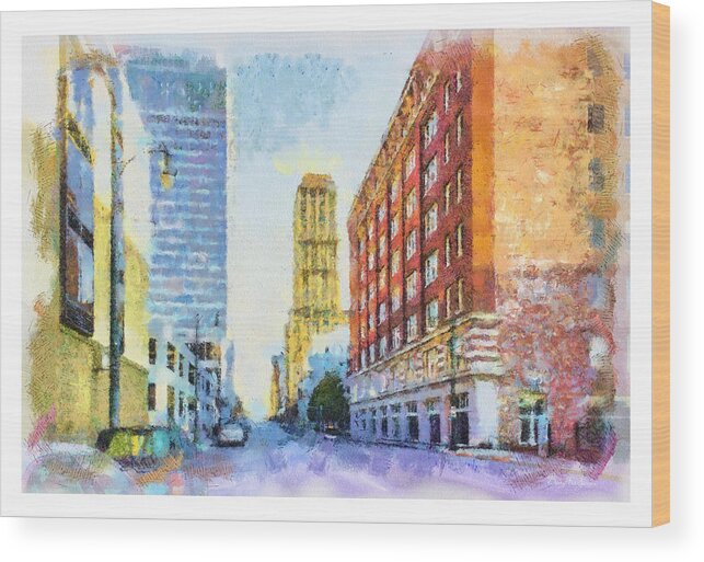 Memphis Wood Print featuring the painting Memphis City Street by Barry Jones