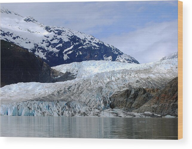 Mendenhall Glacier Wood Print featuring the photograph Mendenhall Glacier by Ray Fairbanks
