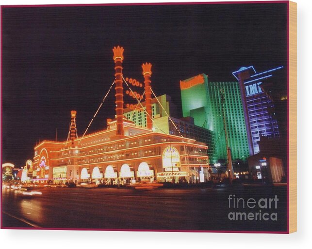 Attractions Wood Print featuring the photograph Mississippi River Boat on the old Las Vegas Strip by John Malone