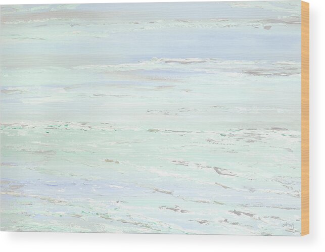 Ocean Wood Print featuring the painting Misty Blue by Tamara Nelson