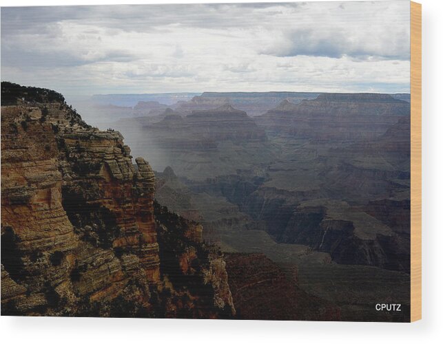 Grand Canyon National Park Wood Print featuring the photograph Monsoon Rain Approaching by Carrie Putz