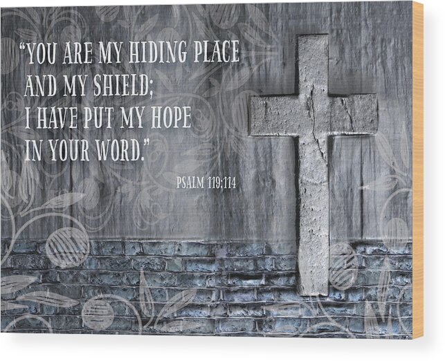 Jesus Wood Print featuring the digital art My Hiding Place by Kathryn McBride