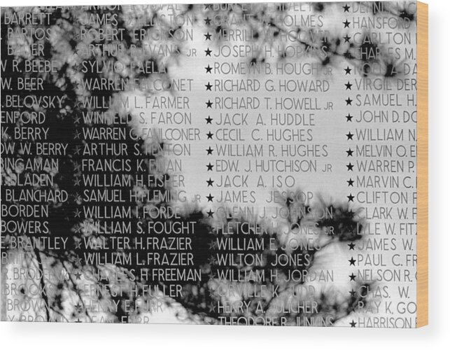 Virginia War Memorial Wood Print featuring the photograph Names on the Wall by Mike Flynn