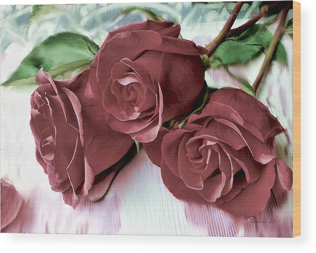 Roses Wood Print featuring the photograph Natures Purfume by Bonnie Willis
