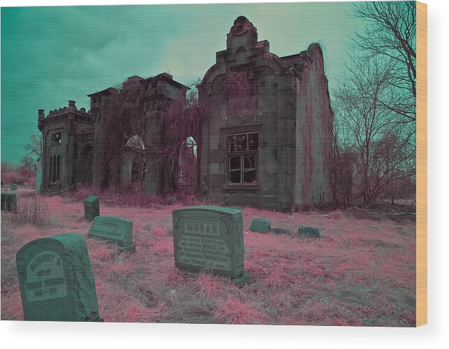 Mt. Moriah Cemetery Wood Print featuring the photograph No one gets out of here alive by Louis Dallara