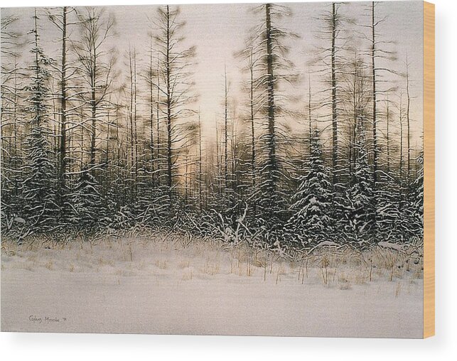Winter Wood Print featuring the painting Norther Bush-Country by Conrad Mieschke