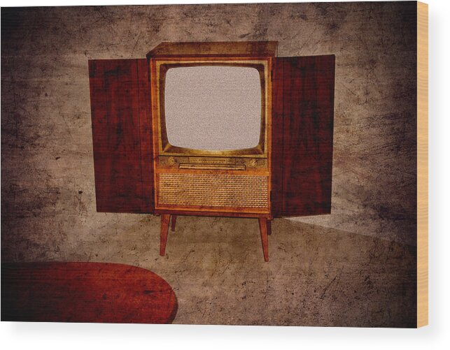Tv Wood Print featuring the photograph Nostalgia - old TV set by Matthias Hauser
