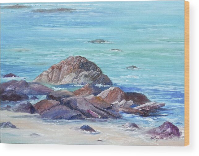 Seascape Wood Print featuring the painting Ocean Emotion #3 by Maryann Boysen