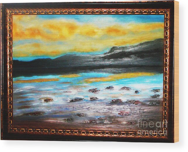 Oil Painting Wood Print featuring the painting Ocean View by Yael VanGruber