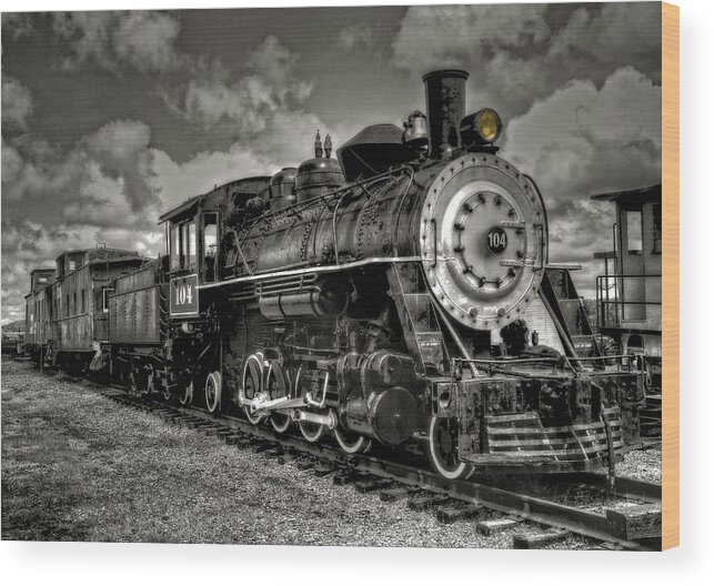 Digital Photography Wood Print featuring the photograph Old 104 Steam Engine Locomotive by Thom Zehrfeld