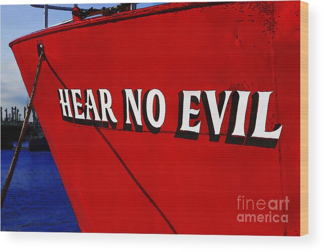 Hear No Evil Wood Print featuring the photograph Old Saying Hear No Evil by Phil Cardamone