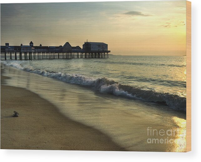 Old Orchard Beach Wood Print featuring the photograph On OOB Time by Brenda Giasson