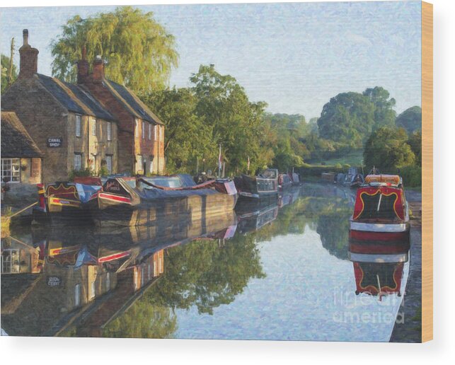 Canal Wood Print featuring the photograph One Spring Morning by Tim Gainey