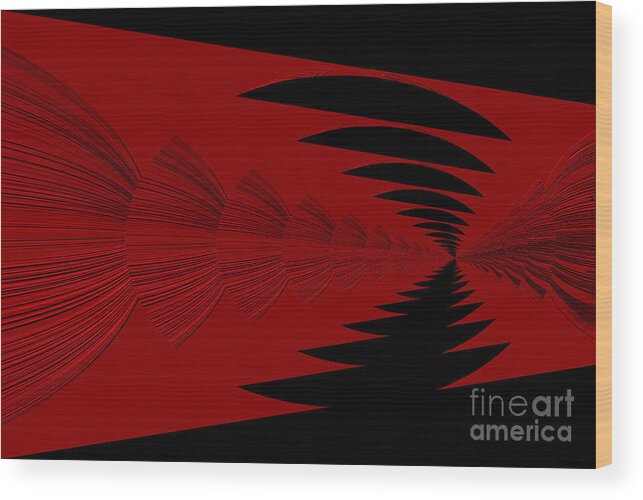 Art Wood Print featuring the photograph Red and Black Design #1 by Oksana Semenchenko