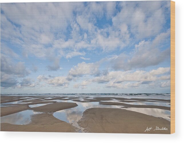Beach Wood Print featuring the photograph Pacific Ocean Beach at Low Tide by Jeff Goulden