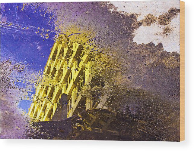 Yellow Building Wood Print featuring the photograph Parallel Universe by Prakash Ghai
