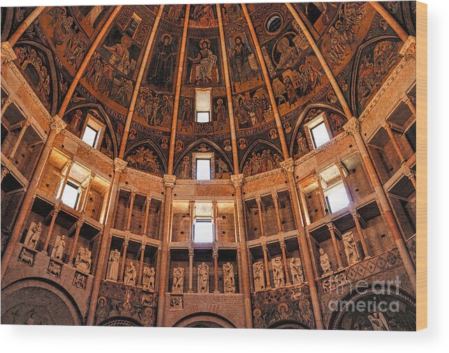 Parma Wood Print featuring the photograph Parma Baptistery by Nigel Fletcher-Jones