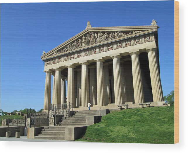 Parthenon Wood Print featuring the photograph Parthenon at Nashville by Mary Capriole